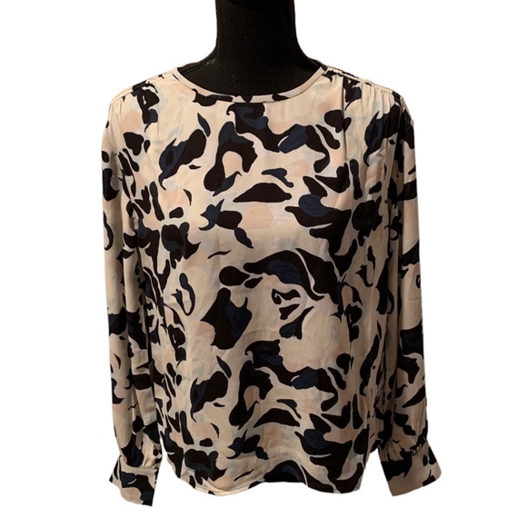 Club Monaco Smocked Shoulder Long Sleeve Blouse XS - Picture 1 of 8